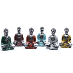 Buddha - Sølv med farger