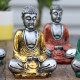 Buddha - Sølv med farger