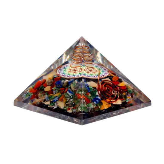 Orgone Mix Pyramide - Flower of life