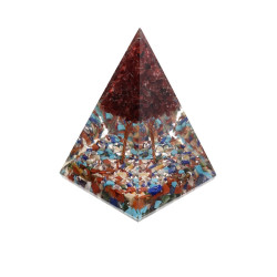 Orgone Mixed Minerals Pyramide with Garnet Tree