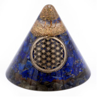 Orgone - Lapis Lazuli med Flower of life - Kjegle