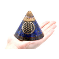 Orgone - Lapis Lazuli med Flower of life - Kjegle