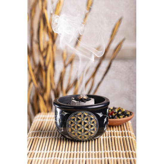 Flower of life - Svart - Røkelsesholder