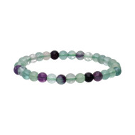 Regnbue Fluoritt - Armbånd - 6mm