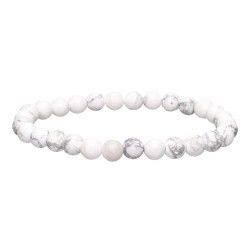Hvit howlitt - Armbånd - 6mm