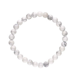 Hvit howlitt - Armbånd - 6mm