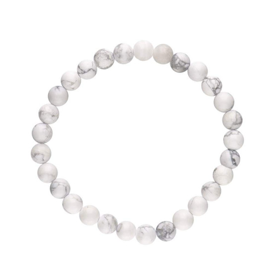 Hvit howlitt - Armbånd - 6mm