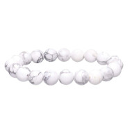 Hvit howlitt - Armbånd - 10mm
