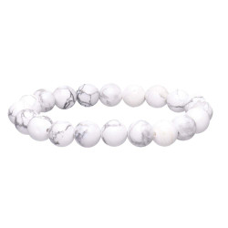 Hvit howlitt - Armbånd - 10mm