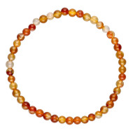 Karneol - oransje toner  -  Armbånd - 4mm