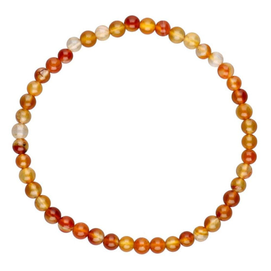 Karneol - oransje toner  -  Armbånd - 4mm