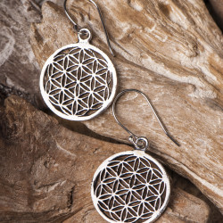 Flower Of Life - Sølvfarget - Øredobber