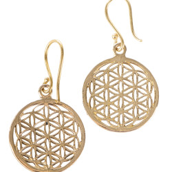 Flower Of Life - Messing - Øredobber