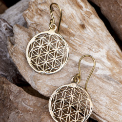 Flower Of Life - Messing - Øredobber