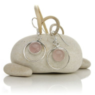Selene - Rosenkvarts - Sølvøredobber