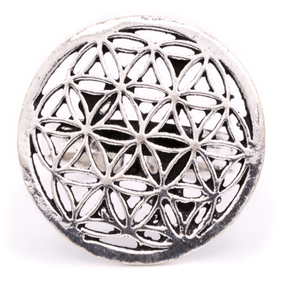 Flower of life - Sølvforgylt messing ring