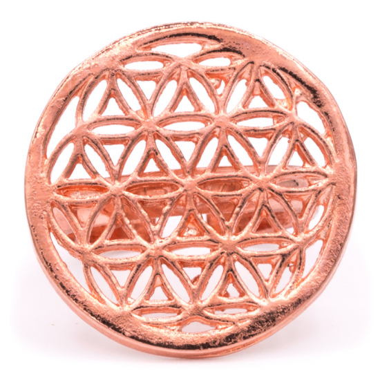 Flower of life - Kobberforgylt messing ring