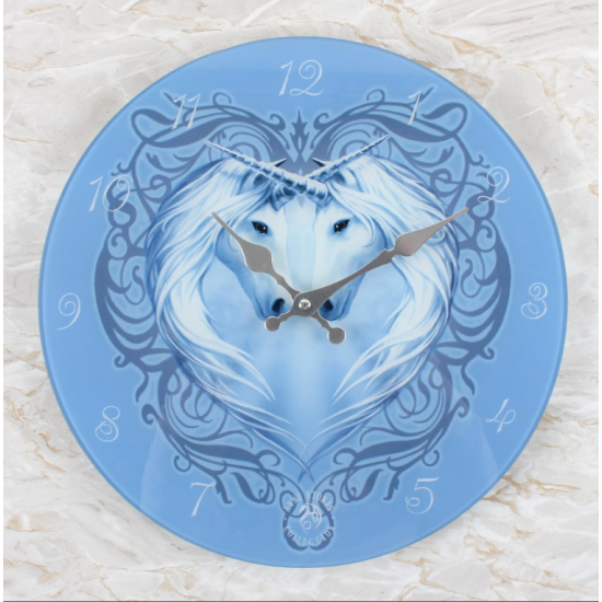 Unicorn Heart - Glass - Veggklokke